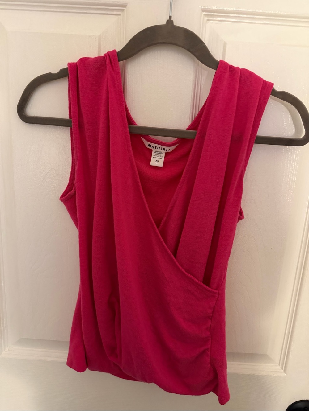 Athleta Hot Pink Drape-Front Tank Top